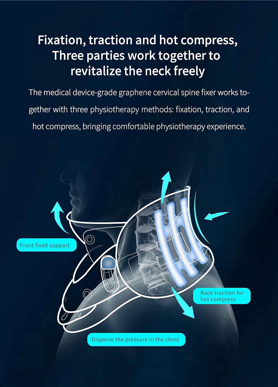 Inflatable Cervical Neck Traction Adjustable Neck Stretcher Collar Stretching Correction Therapy Neck Care Health Care for Home Pain Treatment Spinal Decompression Collar