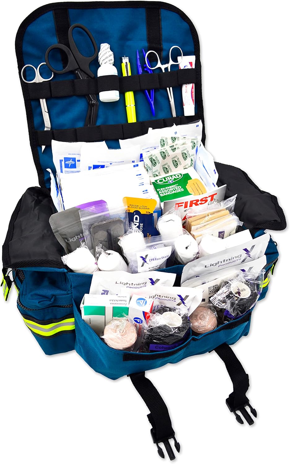 Lightning X Small Medic First Responder EMT Trauma Bag Stocked First Aid Fill Kit A Navy Blue