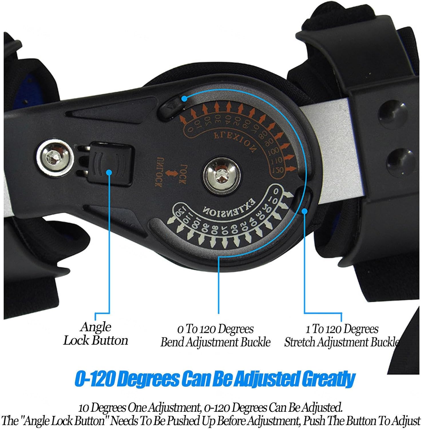 Hinged ROM Elbow Brace,Medical Adjustable Elbow Immobilizer Injury Recovery Support Arm Sling, Post Op Elbow Brace Stabilizer Splint for Joint Protection and Stability,Right