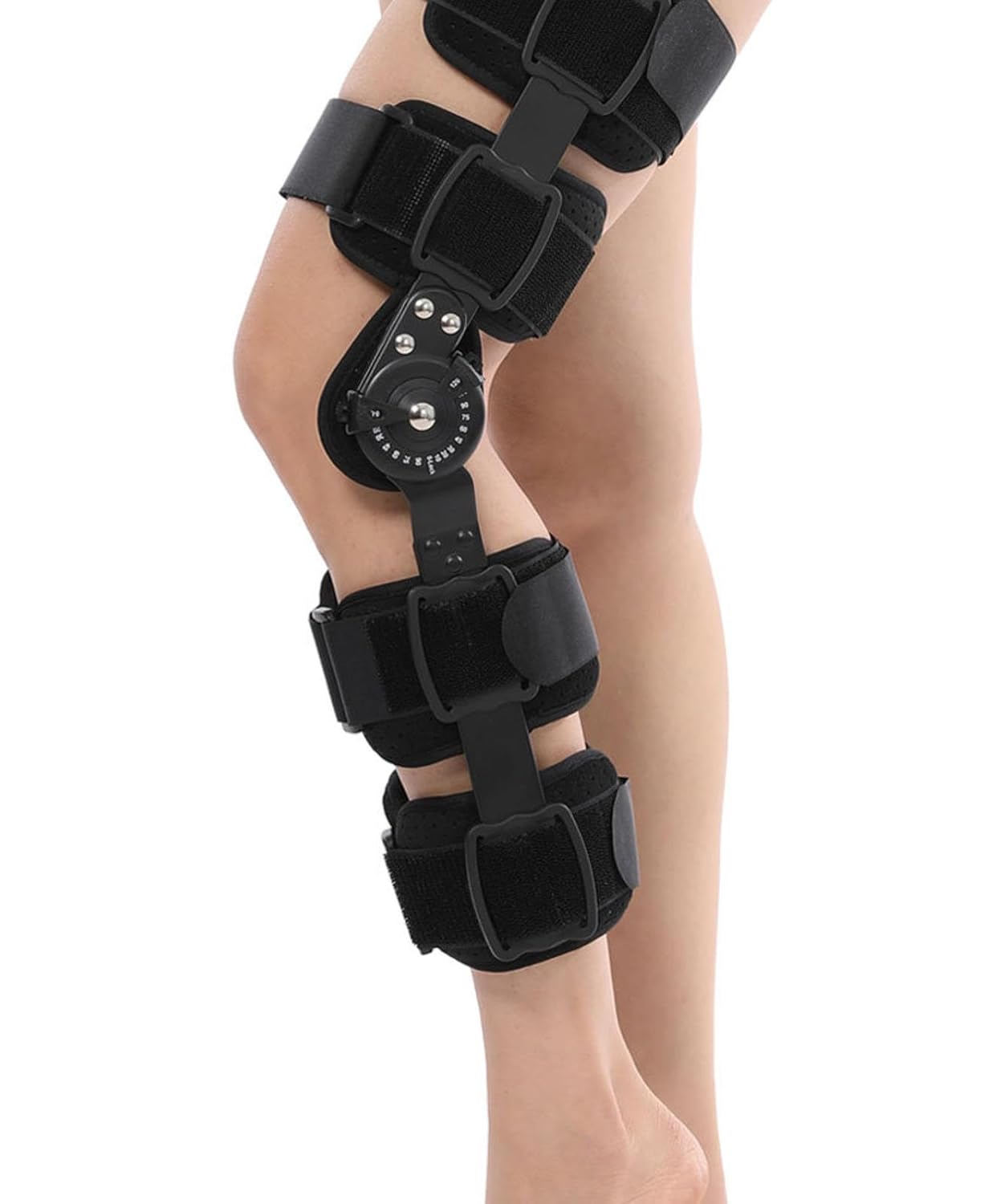 Hinged Rom Knee Brace for Men Women, Adjustable Post Op Knee Brace Leg Stabilizer for Orthopaedic Rehab, Meniscus Tear for ACL, PCL, MCL, Knee Immobilizer for Pain Arthritis Support,S