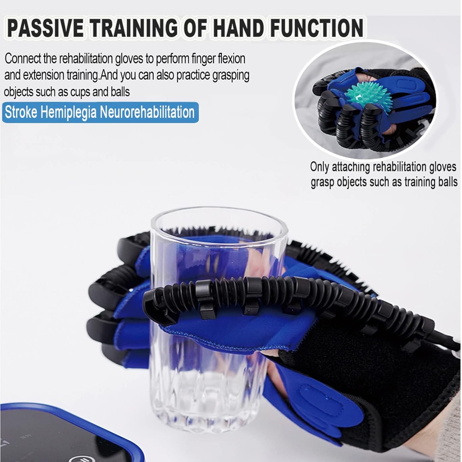 Rehabilitation Robot Gloves Hemiplegia Finger Flexion Rehabilitation Trainer Recovery Gloves for Stroke Hemiplegia Patient Hand Function Recovery(Size:S code,Color:left hand)