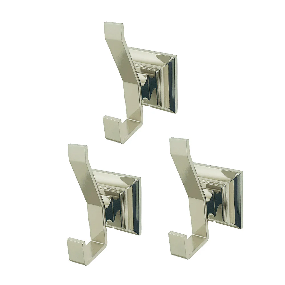 Kingston Brass Monarch 3-Piece Bathroom Robe Hook/Towel Hook, Polished Nickel (BAHK6127PN)
