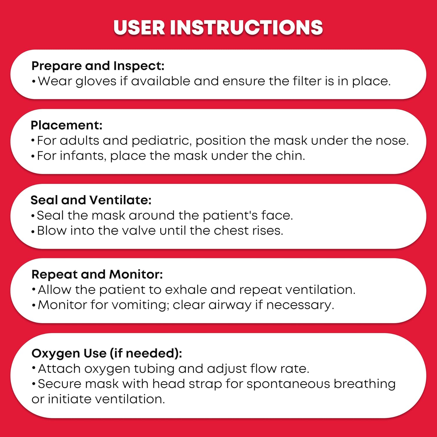 Adult and Infant CPR Mask Combo Kit – 50-Pack – 100 Valves, 50 Gloves, 100 Alcohol Pads – Bulk Set for First Responders, CPR Training