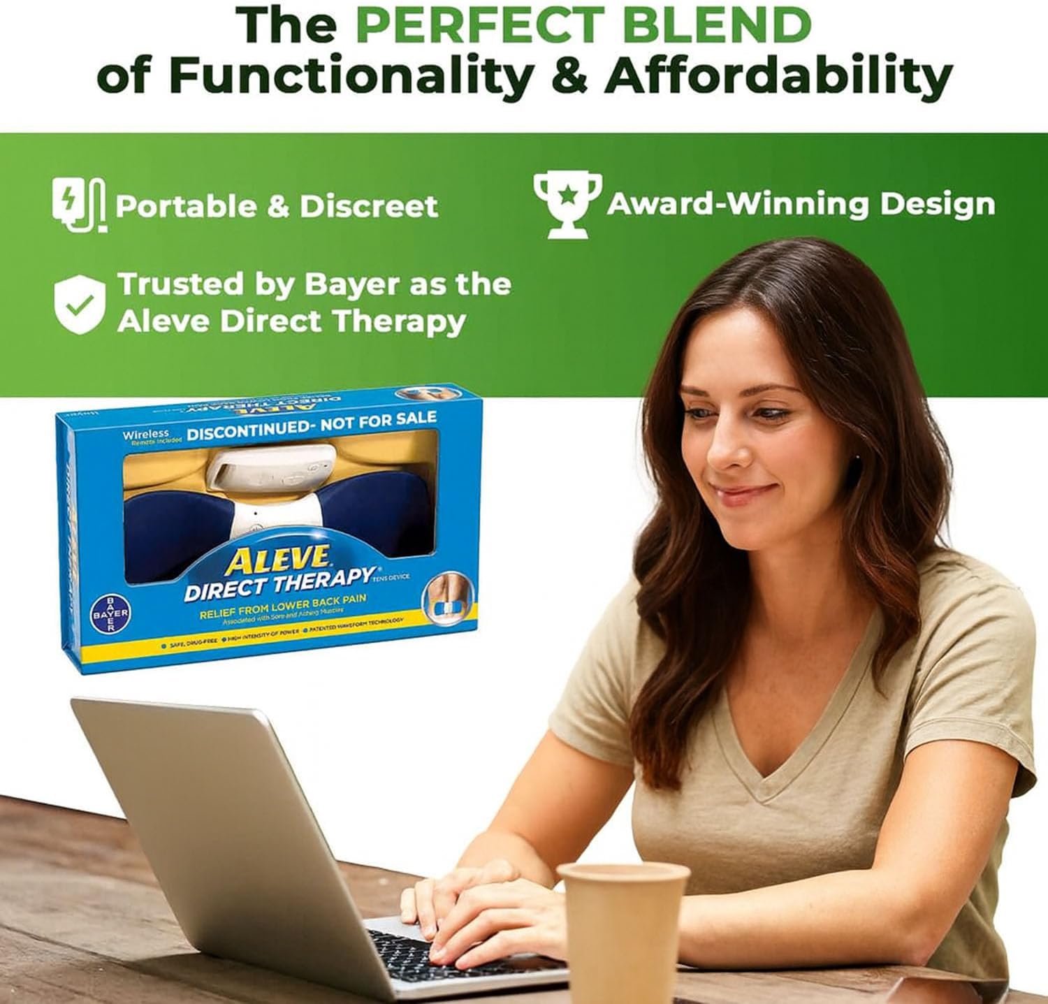 WiTouch Pro Bluetooth TENS Unit – Wireless Lower Back Pain Relief Device | FDA-Cleared, Drug-Free, Wearable & Discreet | 15 Intensity Levels + App Control | Includes 3 Pairs Gel Pads