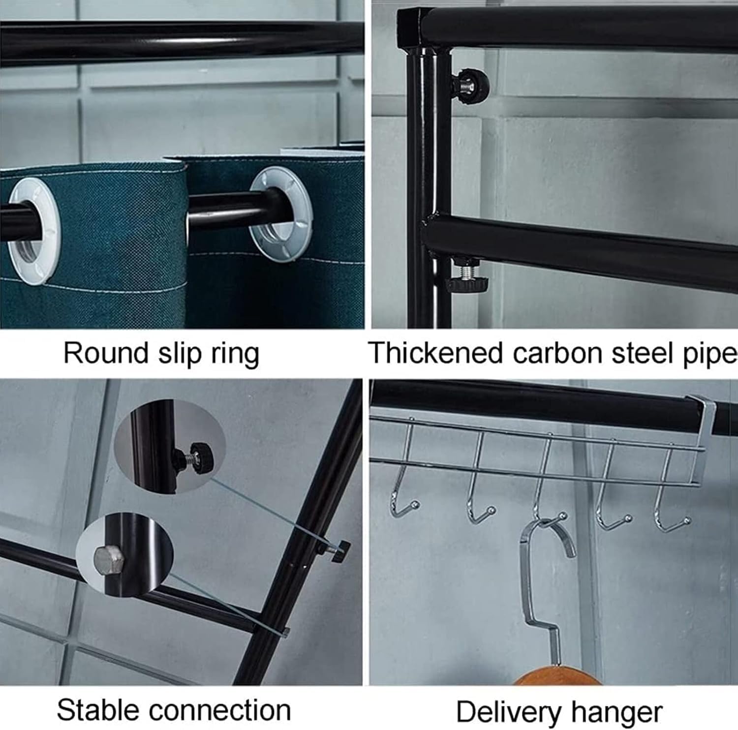 Fitting Room Curtains Privacy Screen with Grommets Mobile Track Storage Cabinet Room for Office Clothing Store Dormitory 3 Sizes(85x85x200cm)