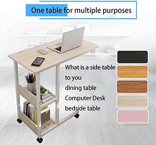 Mobile Overbed Table with Wheels, Adjustable Bedside Table for Hospital & Home Use, Manual Lifting Desk Ideal for Laptops & Keyboards, Portable & Versatile Design