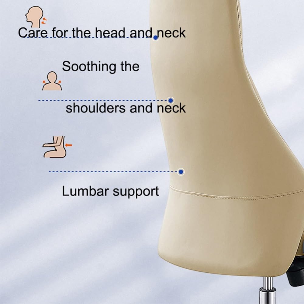 Ergonomic Office Chair Executive Seat Office Chair Rotate Computer Stool High Back Support Modern Leather Furniture with Armrest Sponge Cushion Leisure Backrest Furniture S,