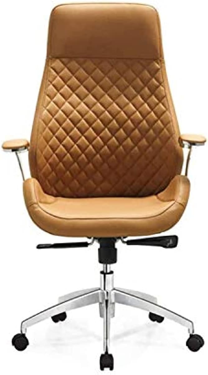 Managerial Chairs, Ergonomic Office Chair, Reclining Office Chair with Lumbar Support, Executive Office Chair with Headrest, Arms,Wheels and Footrest Boss Chair Gaming Chai,Yellow-One Side