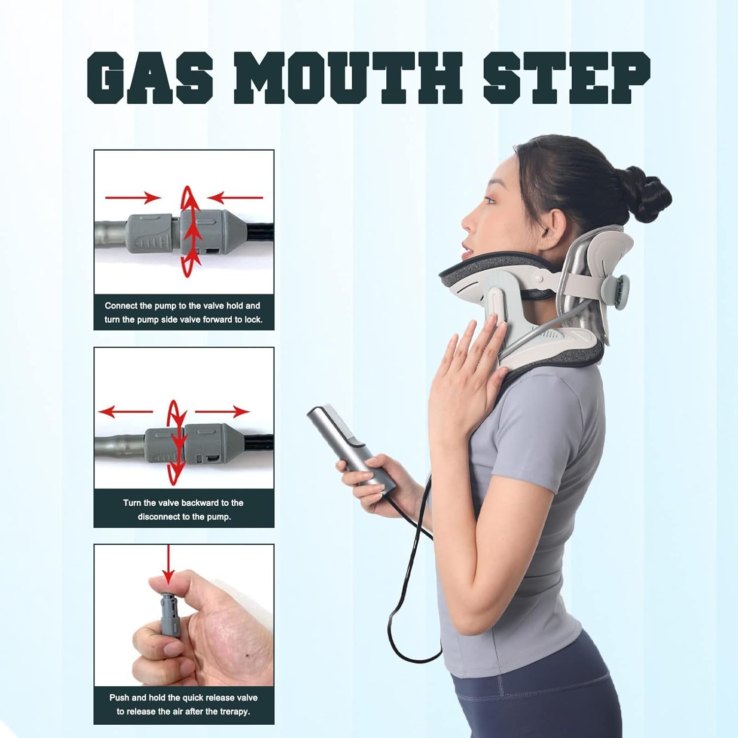 Cervical Neck Traction Device,Electric Air Pump Neck Stretcher Cervical Traction Device,with 3 Power Traction and 8 Airbag Support,Neck Brace which Decompresses the Neck and Relieves