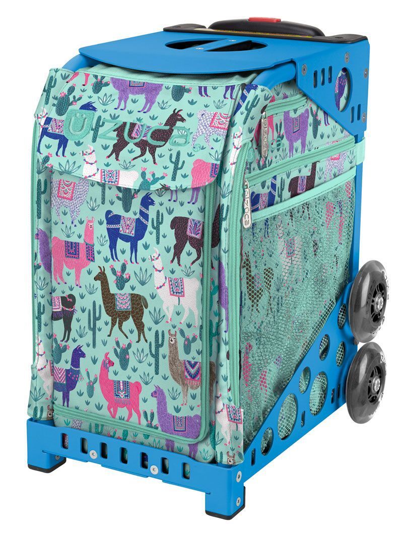 Zuca Llama Rama Sport Insert Bag and Blue Frame with Flashing Wheels