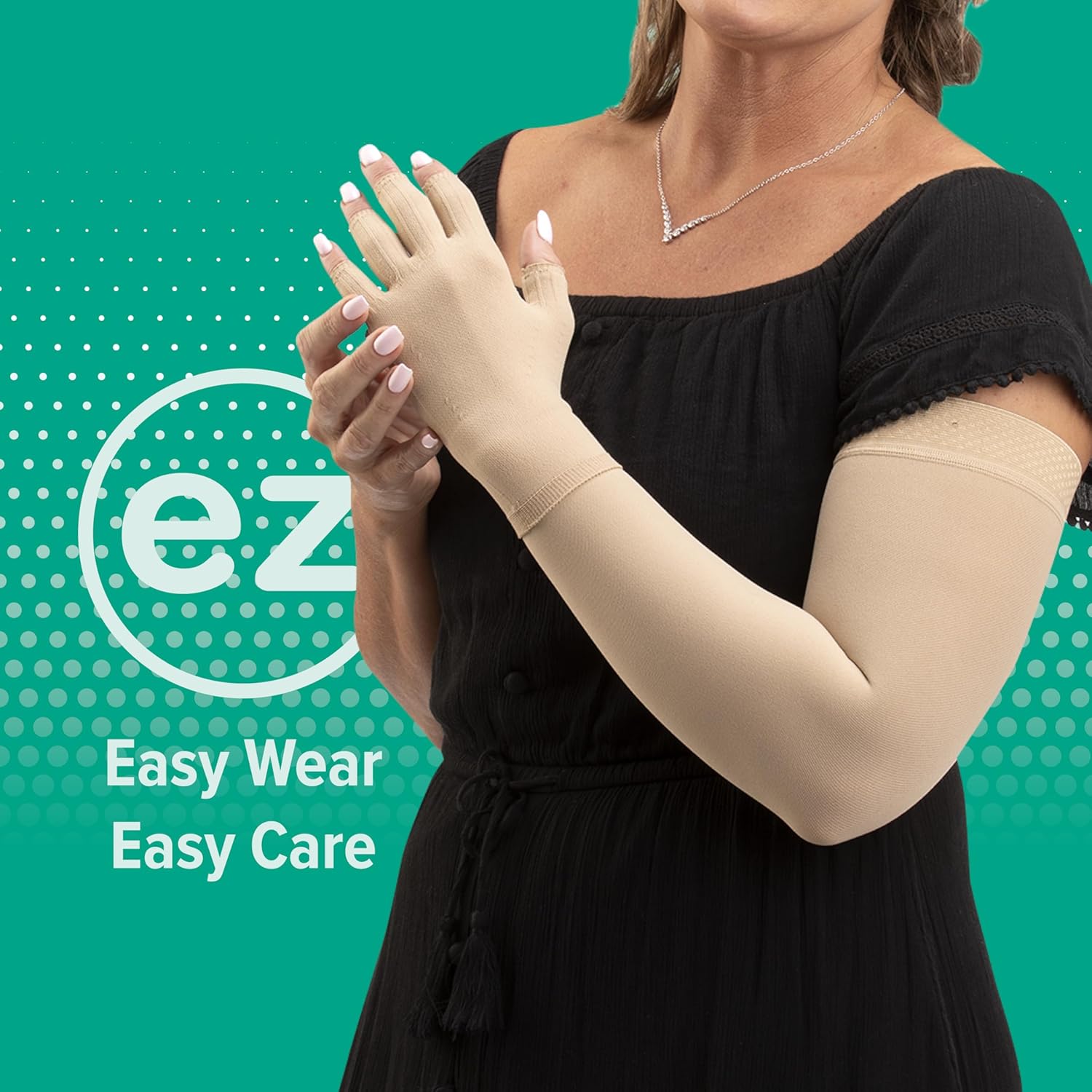 Juzo Dynamic Varin 3511 20-30mmhg Armsleeve with Silicone Top Band for Women