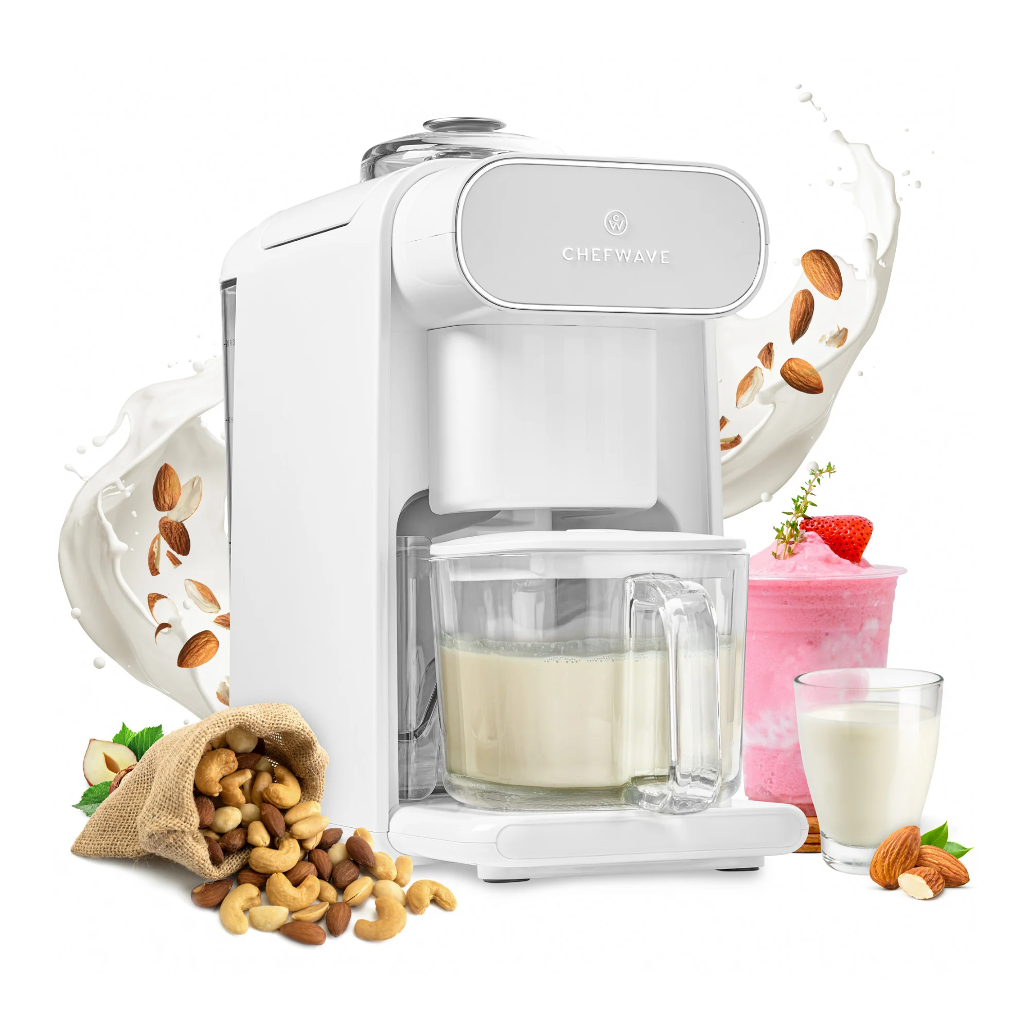 ChefWave Milkmade Non-Dairy Milk Maker with Auto-Clean & Nut Platter
