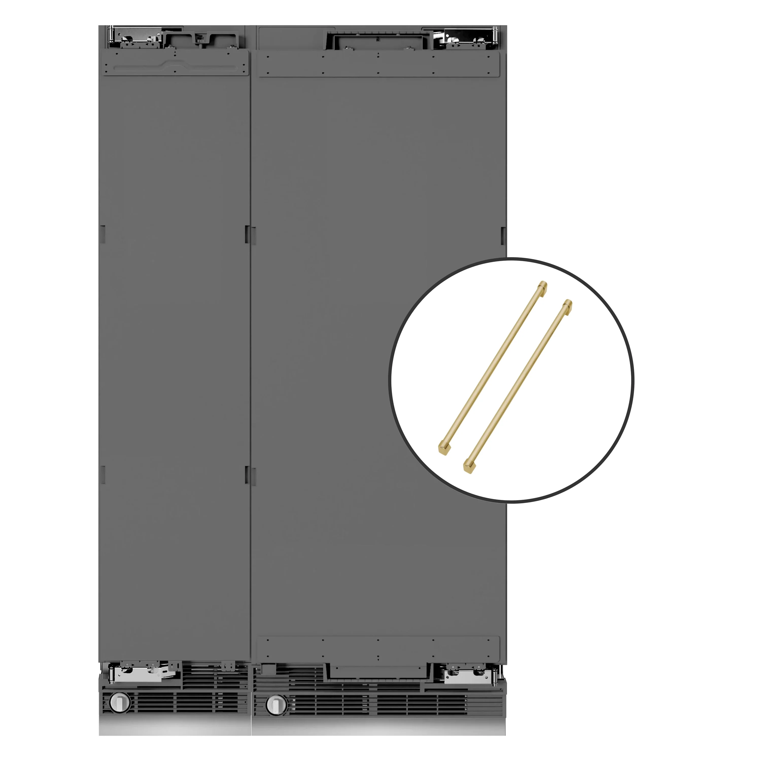 ZLINE 48-Inch Column 16.7 Cu. Ft. Refrigerator and 8.6 Cu. Ft. Freezer in Panel Ready with Gold Accent