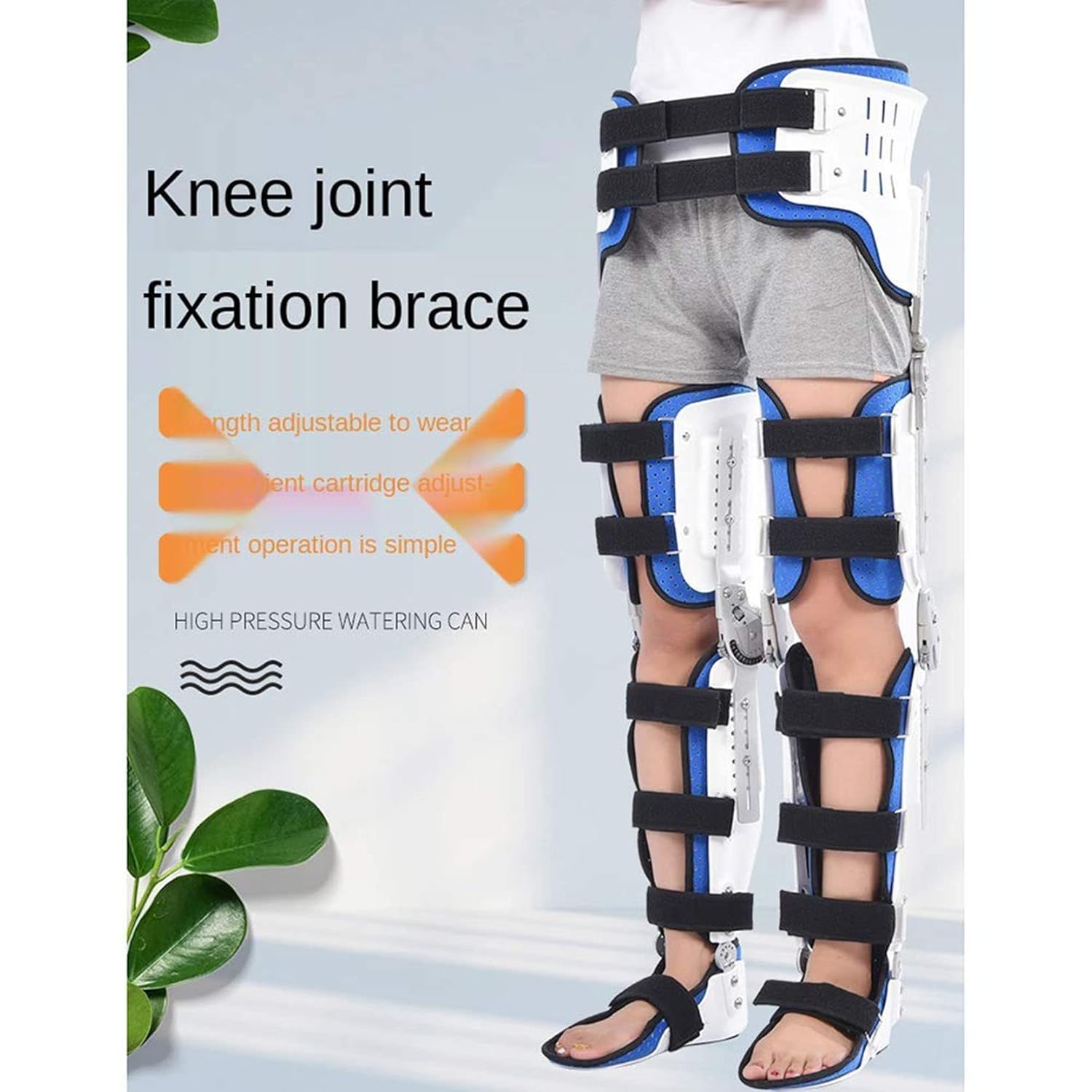 Hip Knee Ankle Foot Orthosis Leg Fracture Hip Walking Fixed with Walking Boots Brace Adjustable Full Leg Stabilizer Knee Orthosis Splint Postoperative Rehabilitation