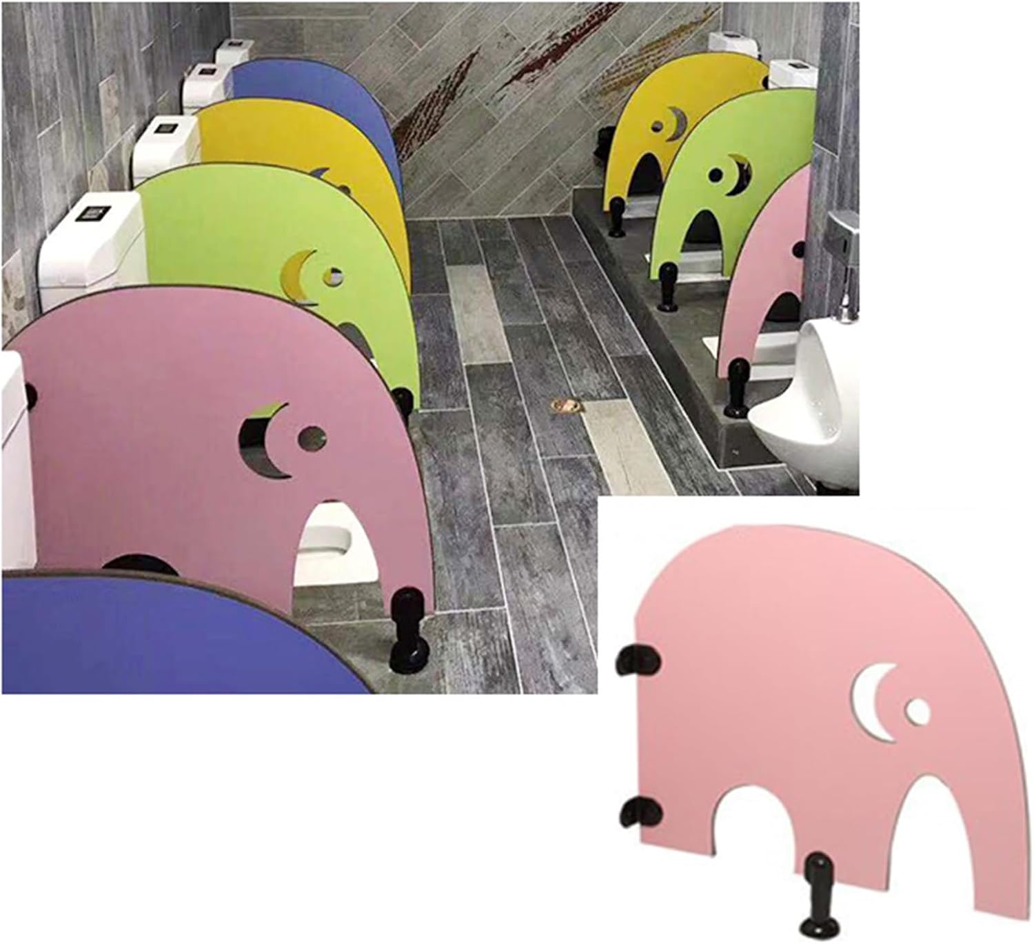 Children's Urinal Screen Toilet Partition, Urinal Privacy Screen, Toilet Partition Waterproof Board, for Schools/kindergartens/Shopping Malls/Public Places (Color : Pink, Size : 2p