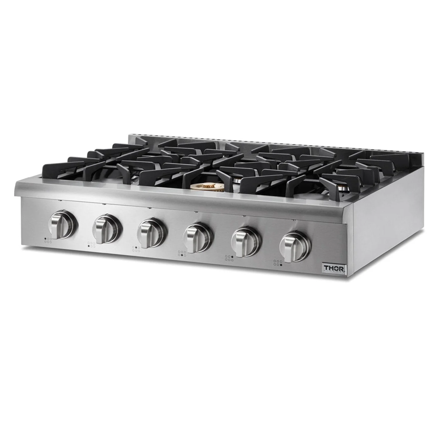 Thor Kitchen 36-Inch Propane Gas Cooktop in Stainless Steel with 6 Burners (HRT3618ULP)