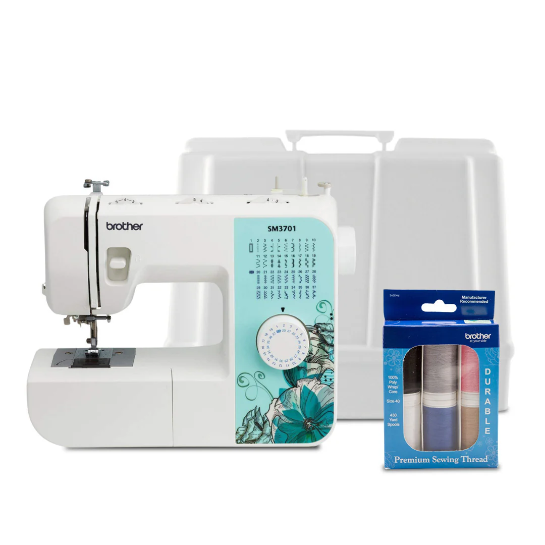Brother SM3701 37-Stitch Sewing Machine (Multicolor) Bundle with Hard Case