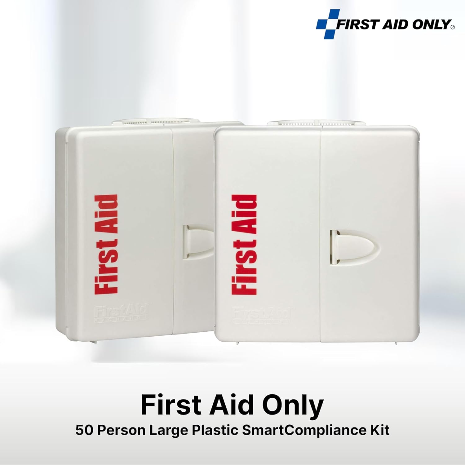 First Aid Only 90659 SmartCompliance 50-Person ANSI 2021 A and OSHA Compliant First Aid Kit for Restaurant Kitchen, Cafeteria, and Other Food Service Venues, Plastic Large First Aid Cabinet