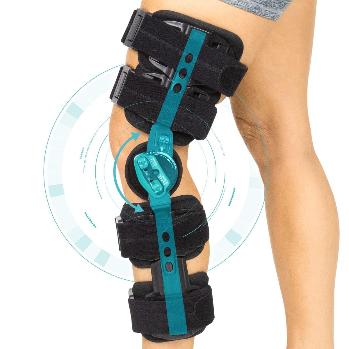 Vive ROM Knee Brace - Hinged Immobilizer for ACL, MCL and PCL Injury - Orthosis Stabilizer for Women and Men - Adjustable Recovery Support for Orthopedic Rehab, Post Op, Meniscus Tear, Right, Left Leg