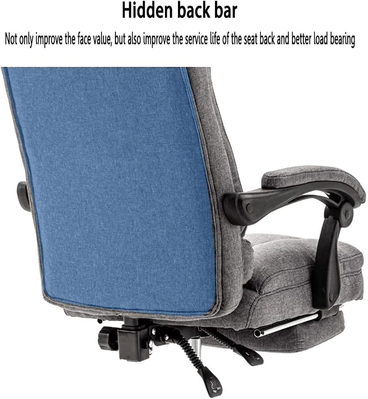 Office Chair Swivel Desk Chair Office Chair - High Back Desk Chair, with Adjustable Lumbar Support & Metal Armrest Thick Seat Cushion - 150°Reclining & Rocking Linen Fabr,