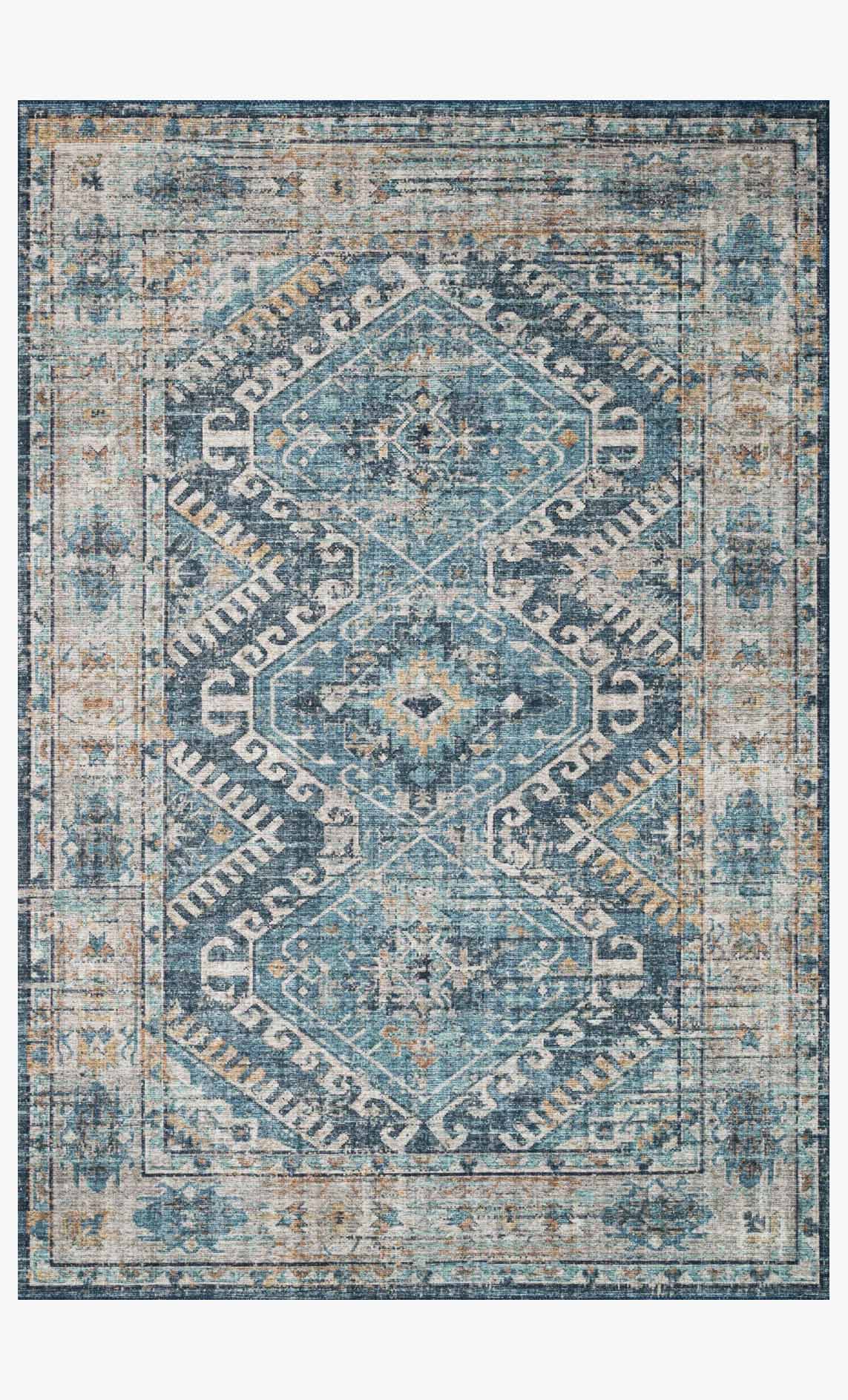 Loloi II Skye Collection - Traditional Power Loomed Rug in Denim & Natural (SKY-03)