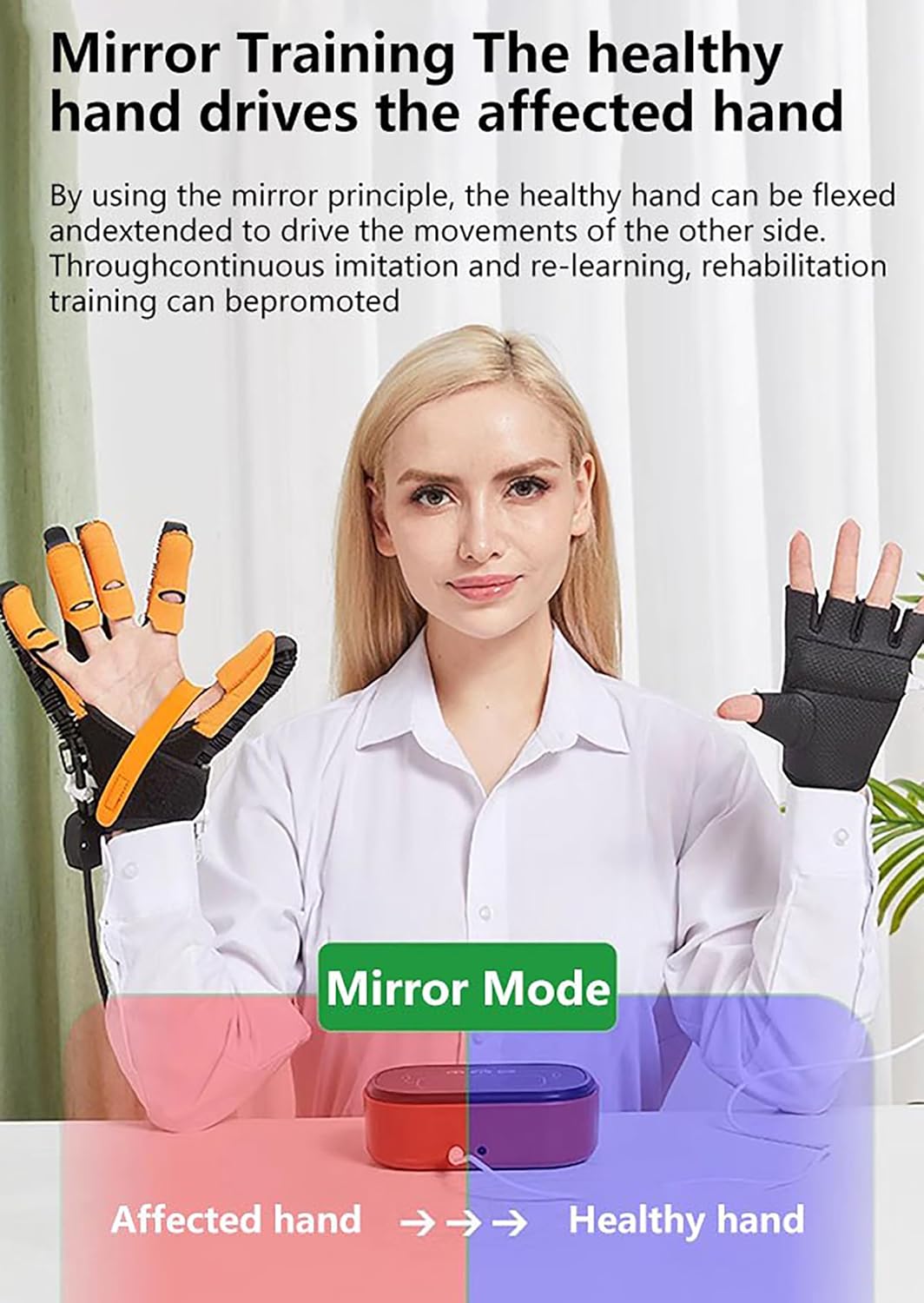 2025 Upgrade Rehabilitation Robot Gloves, Stroke Recovery Equipment, Three Levels Adjustable Heating Function, for Relieve Muscle Tension