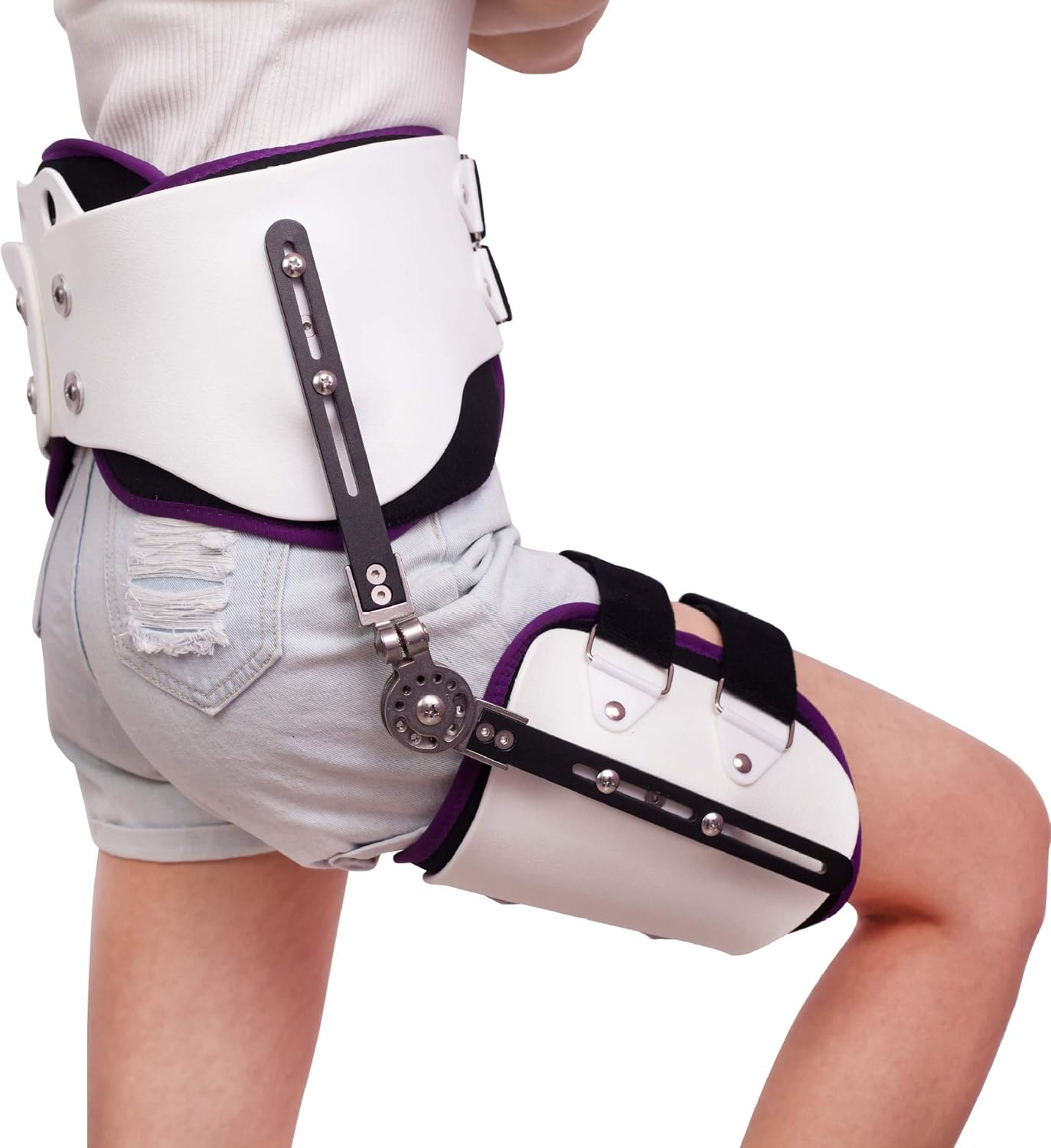 Adjustable Hip Joint Abduction Bracket Hip ROM Hinged Leg Brace Orthosis Stabilizer Hip Joint Femoral Brace Protector for Femoral Fracture