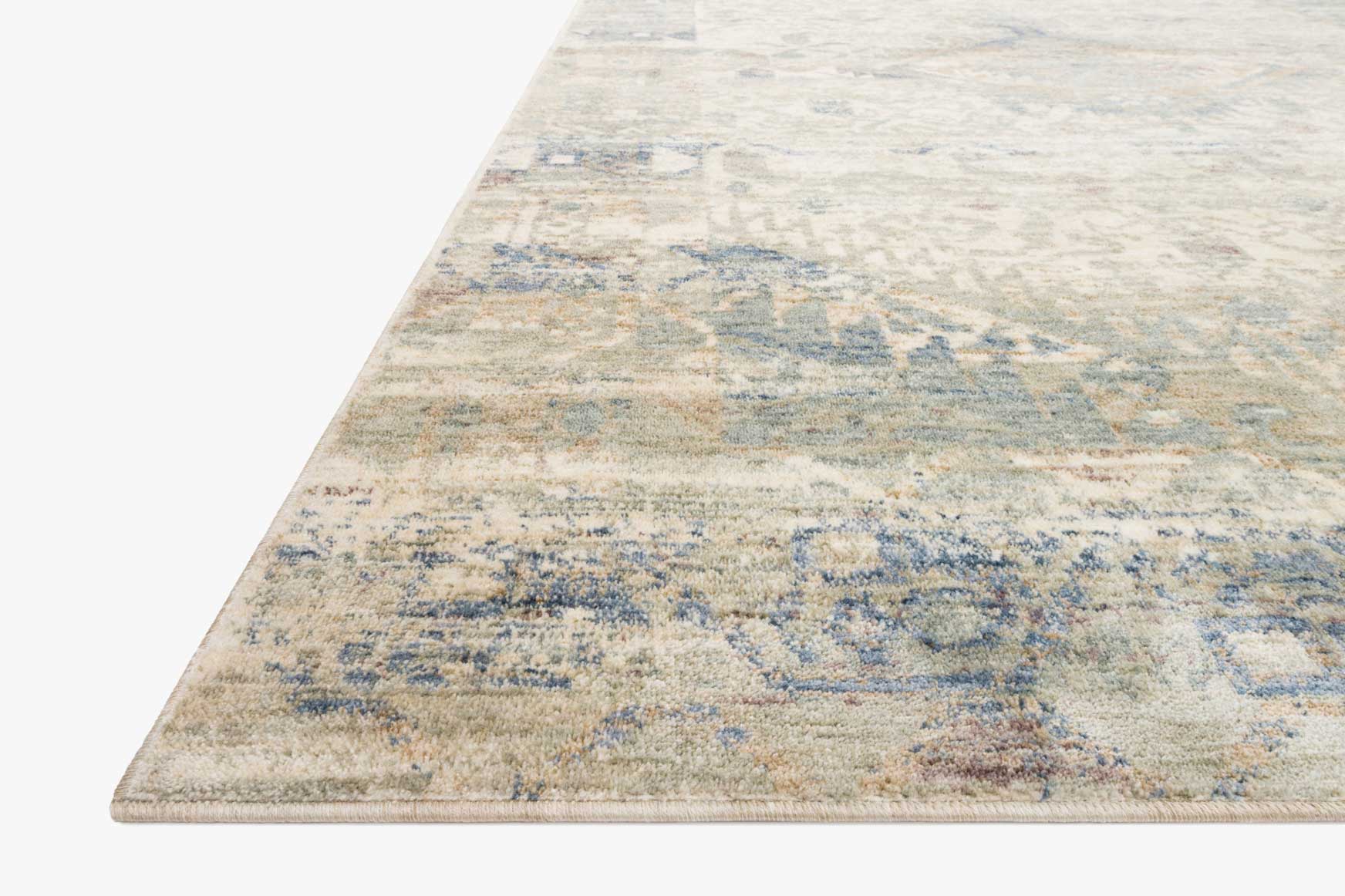 Loloi Revere Collection - Traditional Power Loomed Rug in Ivory and Blue (REV-06)