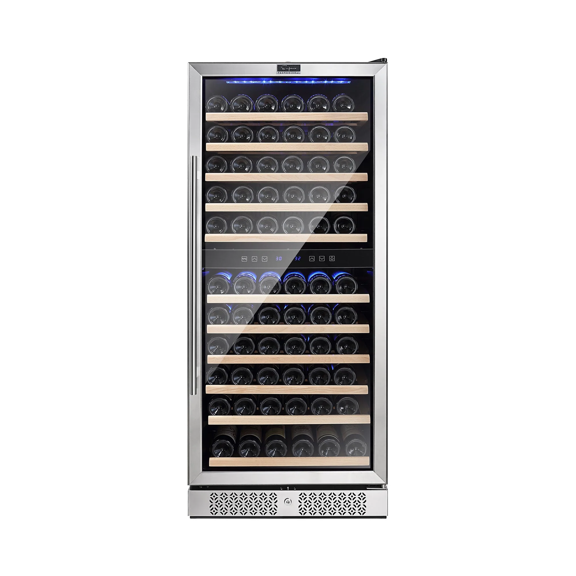 Empava 55-Inch Tall 116 Bottles Freestanding Built-In Dual Zone Wine Cooler (EMPV-WC06D)