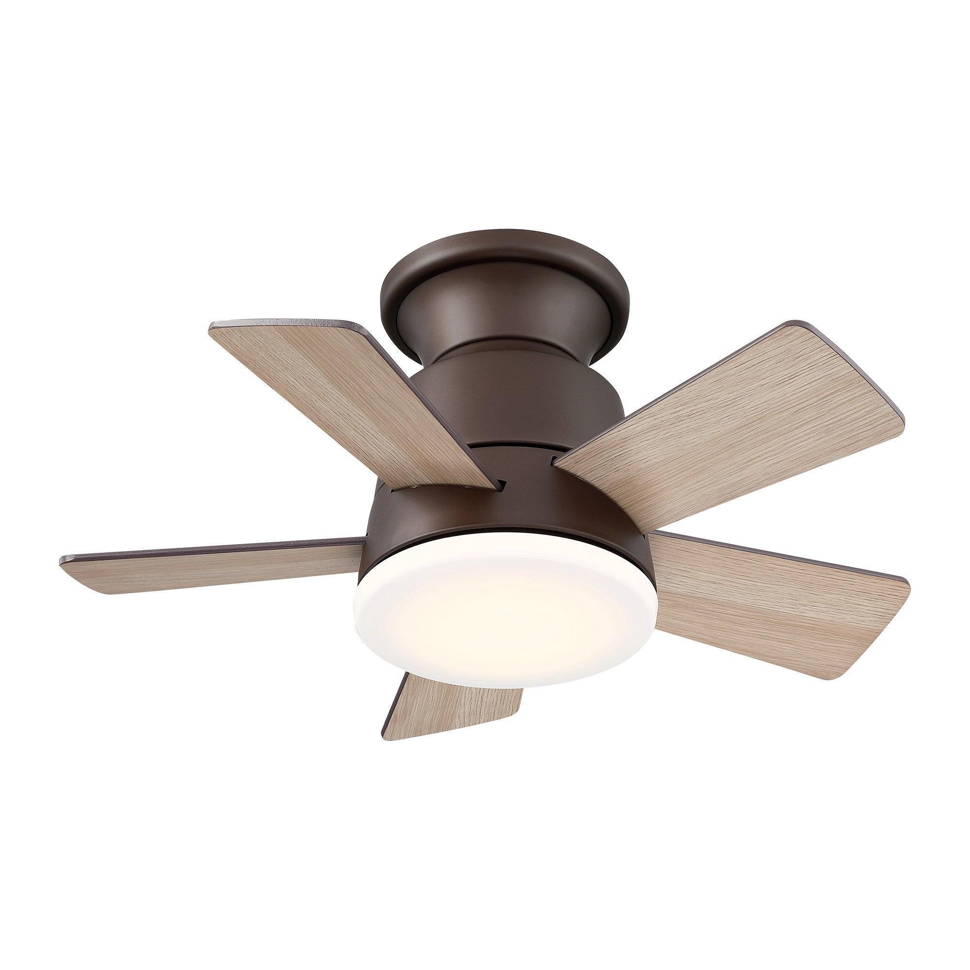 Parrot Uncle 24-Inch Farmhouse Flush Mount Reversible Iron Ceiling Fan with Lighting and Remote Control
