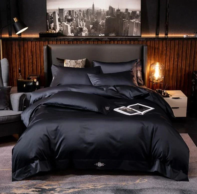 Modern Black Cotton Bedding Set