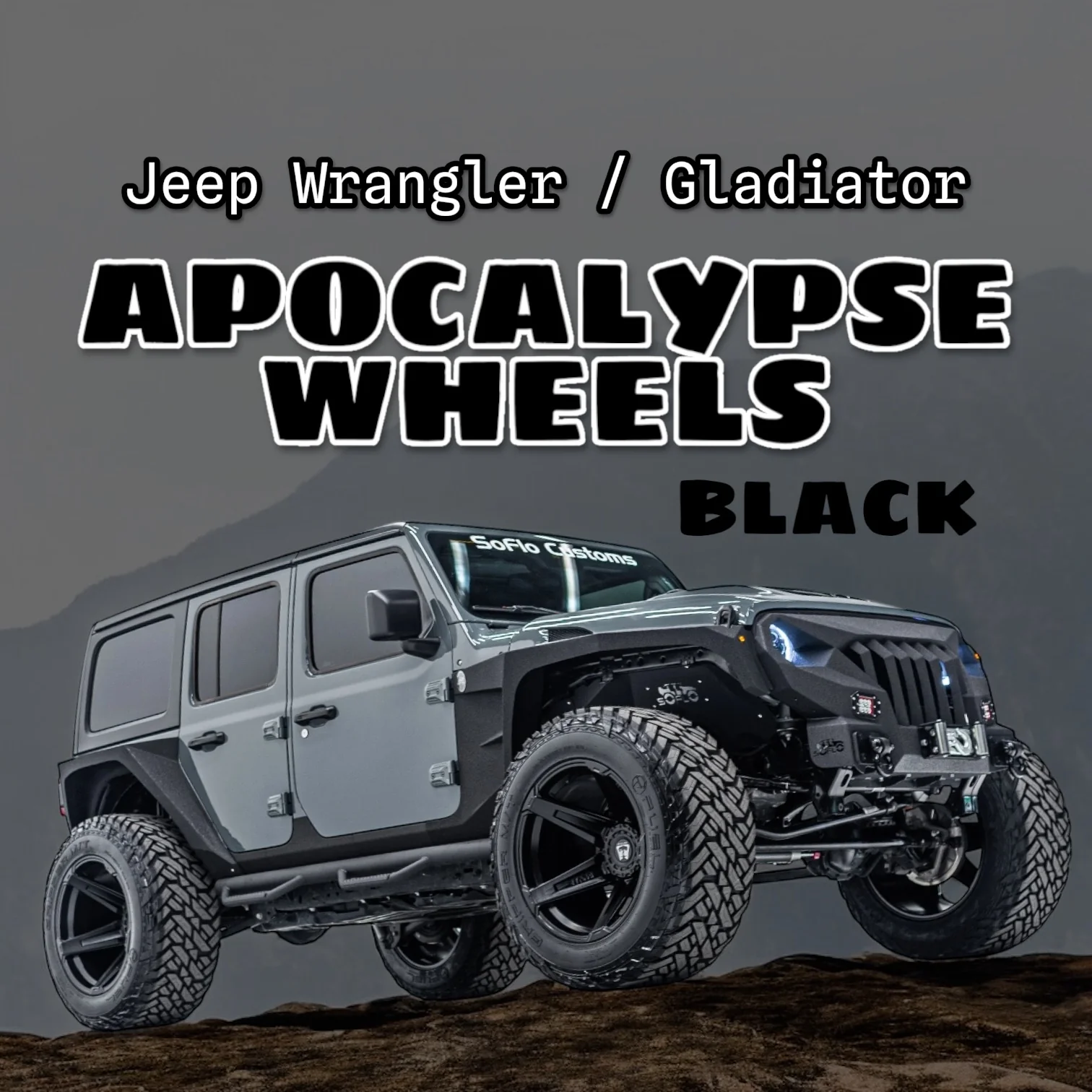 Apocalypse 5 Spoke Wheel for Jeep Gladiator /  Wrangler 5 Lug (Black)