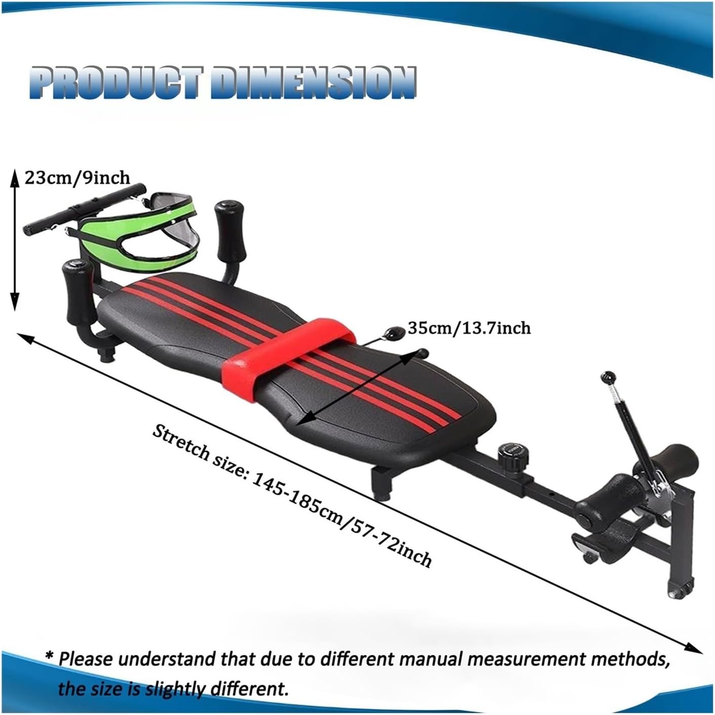 Inversion Traction Table | Portable Spine Stretcher for Back Pain Relief | No Upside Down | Adjustable Height | Gym & Home Use