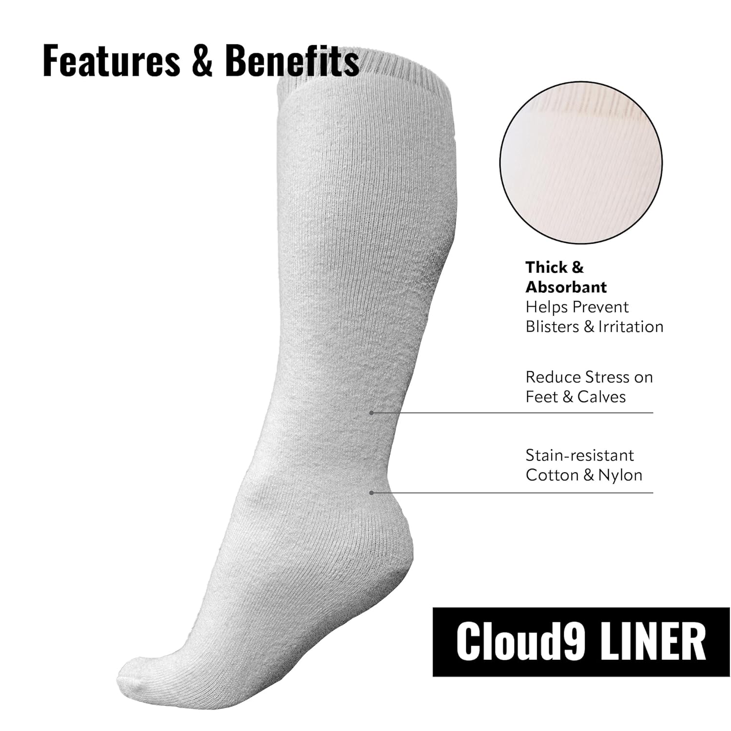 Element6 Carbon AFO Right Foot Brace + Cloud9 Walking Boot Sock Liner
