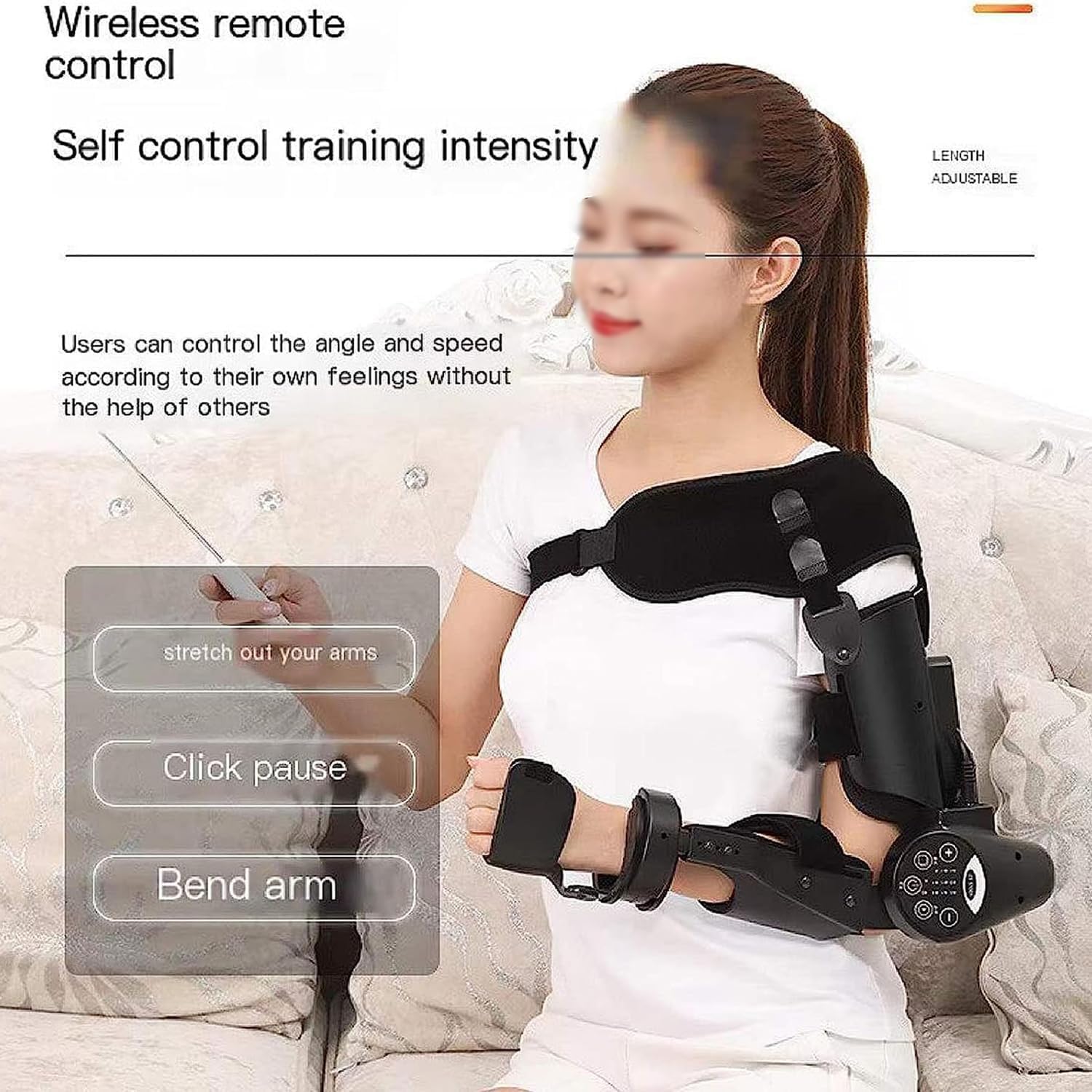 Electric Elbow Joint Rehabilitation Device, Hinged Elbow Brace Arm Exerciser, Precisely Control The Extension and Flexion Angle, Wireless Intelligent Key Control, for Stroke Hemiplegia Patients