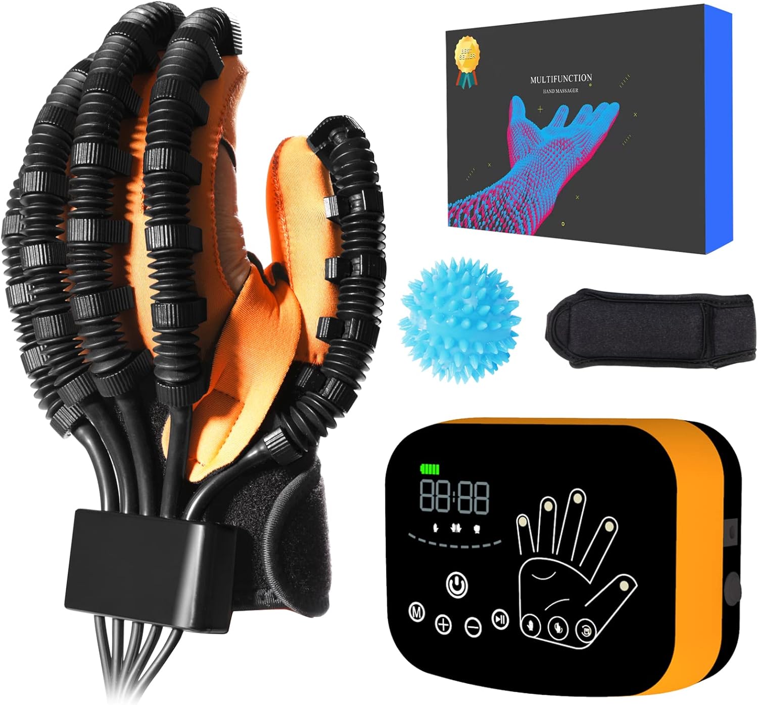 Upgraded Finger Rehabilitation Robot Gloves,rehabilitation Gloves for Stroke,arthritis Hemiplegia Cerebral Palsy Hand Paralysis Patients Hand Function Physiotherapy Robotic Recovery Gloves