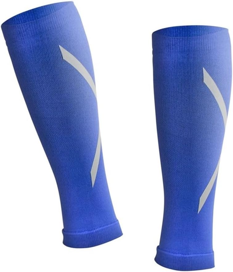 Calf Support Brace Compression Socks Running Cycling, Fitness Socks Pressure Sports(Blue,Medium)