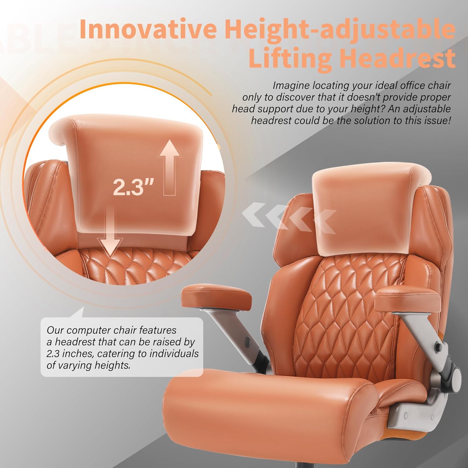 Big and Tall Office Chair 700lbs - Adjustable Headrest&Lumbar Support, 3D Flip Arms, Large Wheels &Heavy Duty Metal Base, Ergonomic High Back Computer Chair Desk Chair, Thick Padded Extra Wide Seat