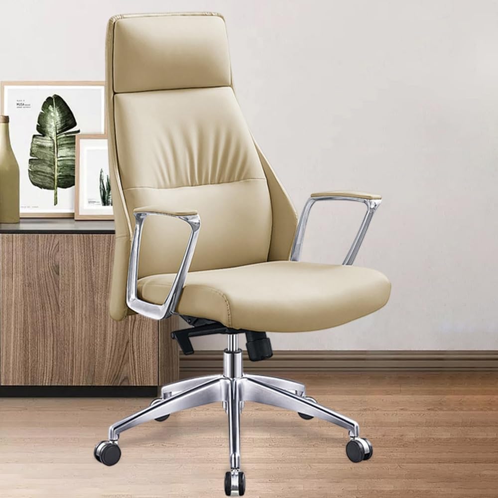 Ergonomic Office Chair Executive Seat Office Chair Rotate Computer Stool High Back Support Modern Leather Furniture with Armrest Sponge Cushion Leisure Backrest Furniture S,