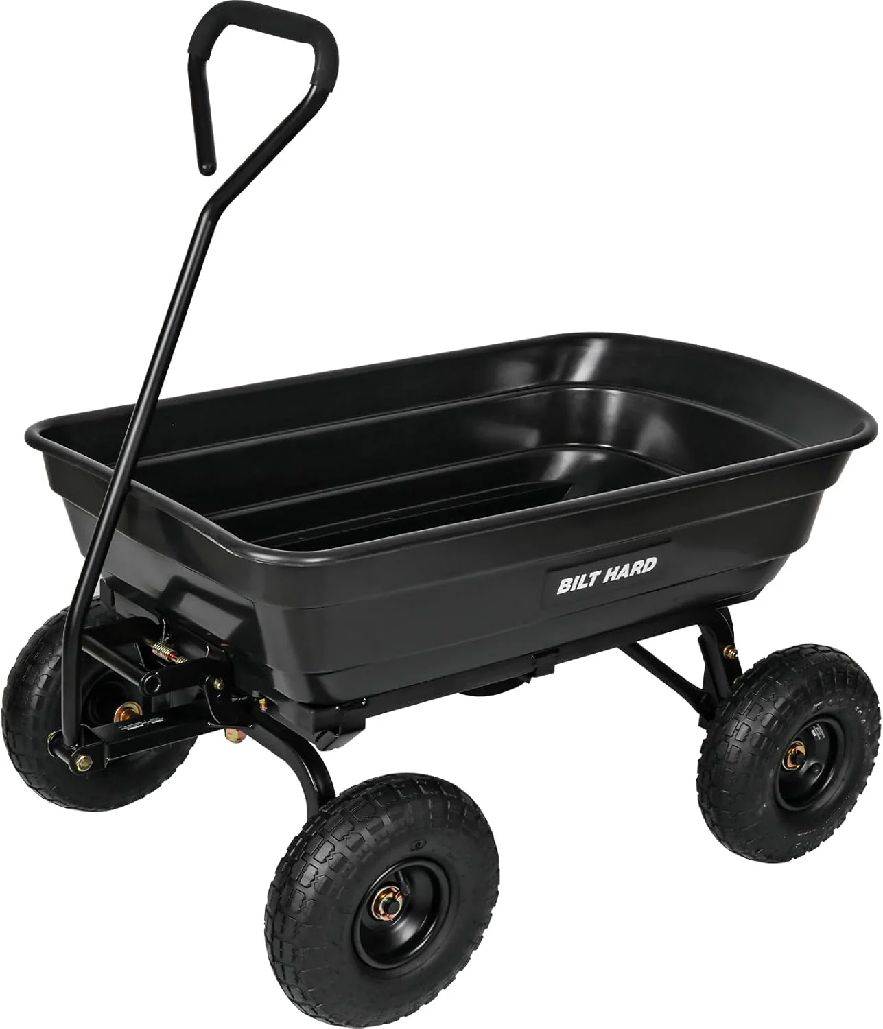 BILT HARD 600 lbs Poly Garden Dump Cart with 180° Rotating Handle, 4 Cu.Ft. Capacity Heavy Duty Garden Carts with No Flat Tires for Yard, Outdoor