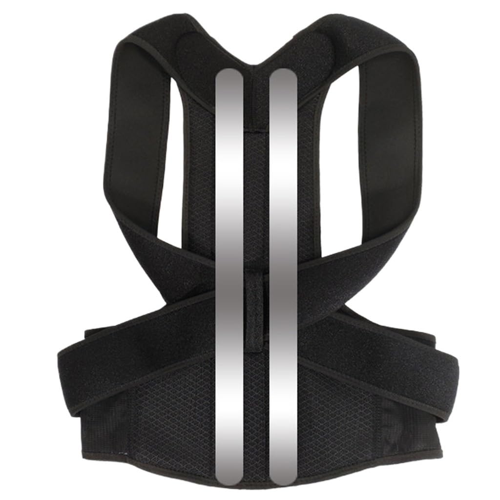 Alloy Bar Posture Corrector Shoulder Back Brace Clavicle Support Slouching Hunching Adjustable Trainer Waist(L code)