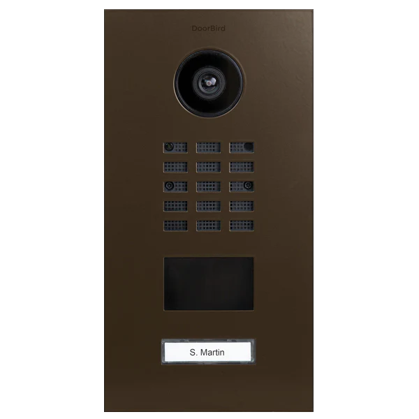 DoorBird D2101V IP Video Door Station, 1 Call Button in Terra Brown, RAL 8028