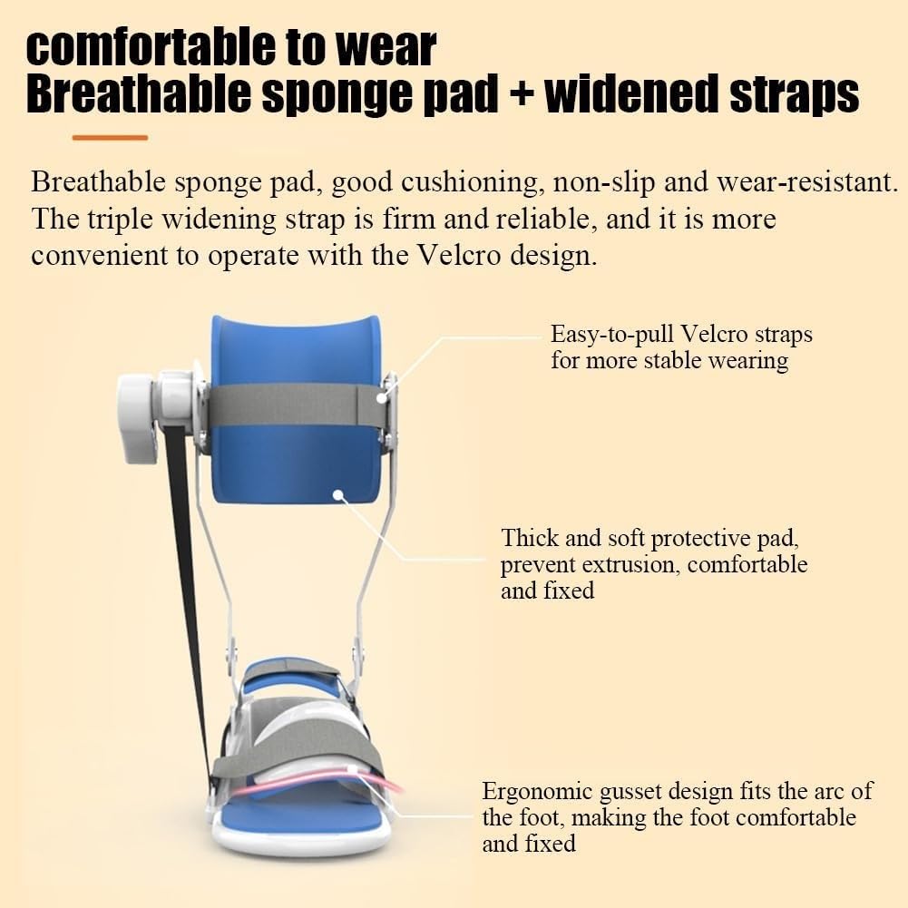 Ankle Fracture Training Brace Ankle Rehabilitation Trainer Full Palm Split Design 75° Angle Adjustable Widened Straps For Foot Drop, Stiff Ankles Stroke Hemiplegia Rehabilitation (Size : Right foot)