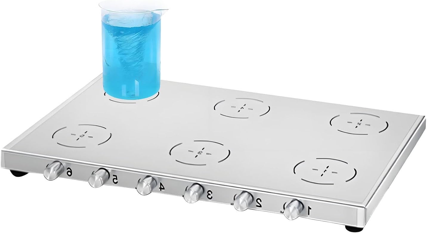 Powerful Magnetic Lab Stirrer/Stir Plate,200-2000 RPM Speed Stirrer Machine,1/2/4/6 Multi-Position Magnetic Stirrer,for Home/Lab use LC-UMS-6