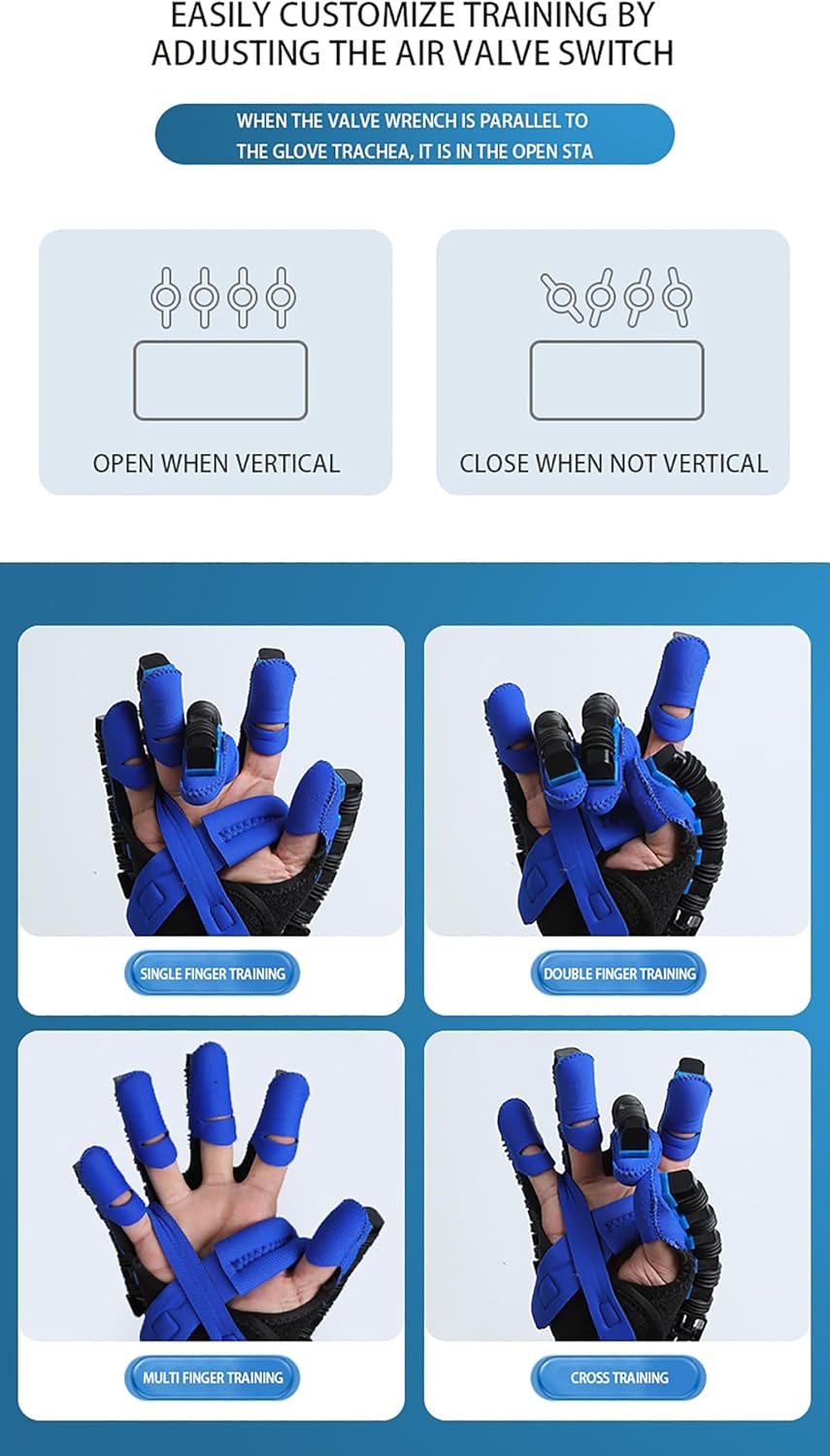 Rehabilitation Robot Glove, Hand Function Recovery Trainer for Elderly People Hemiplegia Caused by Stroke, for Left or Right, with Hot Compress Training