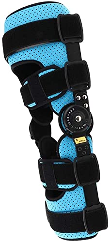 Hinged ROM Knee Brace, Adjustable Knee Orthosis Patella Brace Support Stabilizer Pad Orthosis Splint Wrap Orthopedic Guard Protector,Right-S