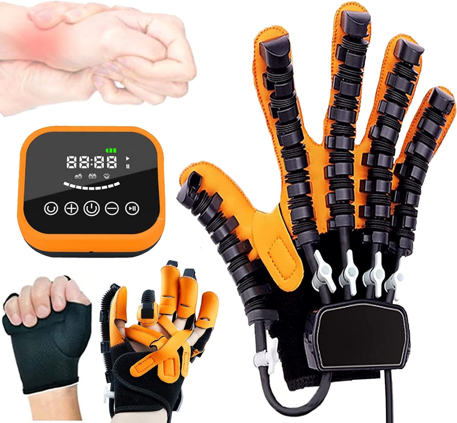 Arthritis Stroke Hemiplegia Patient Finger and Hand Function Rehabilitation Trainer Robot Rehab Gloves Left Recovery Exercise Equipment Device orthosis (Color : Right Hand, Size : Small)