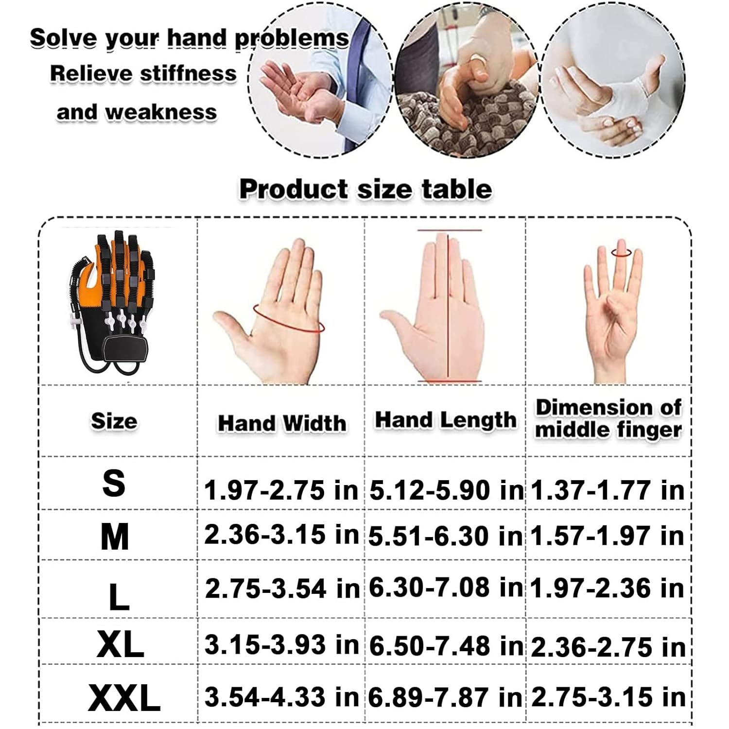 Hemiplegia Stroke Cerebral Palsy Arthritis Patients Rehabilitation Robot Gloves, Stroke Hand Trainer Finger Splints, Finger and Hand Exercise Gloves Recovery Equipment, with English Manual