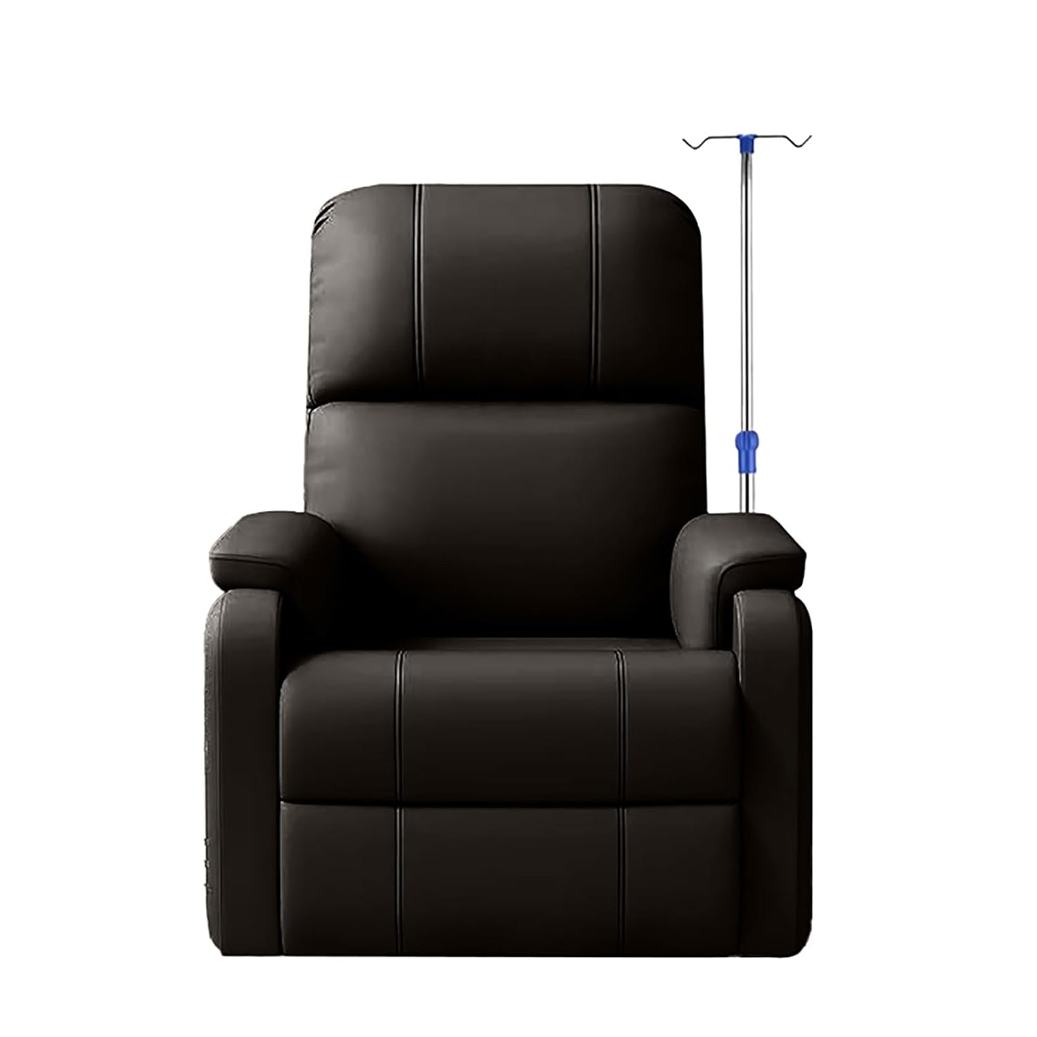Waiting Room Chairs Clinics Reception Chair, Medical Infusion Chair with IV Pole Stand, Reclining Clinical Chair Padded Seat(Black)