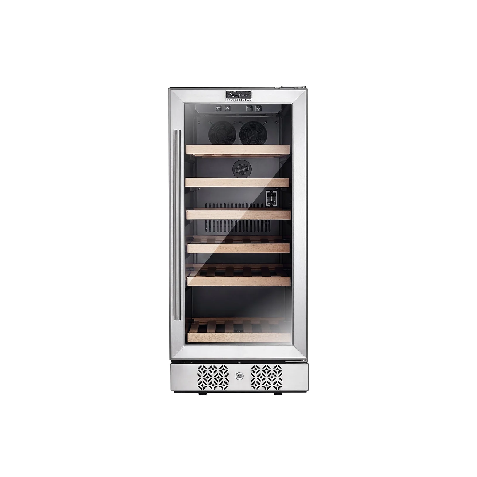 Empava 15-Inch 31 Bottles Freestanding Built-In Wine Cooler in Stainless Steel with Glass Door (EMPV-WC01S)